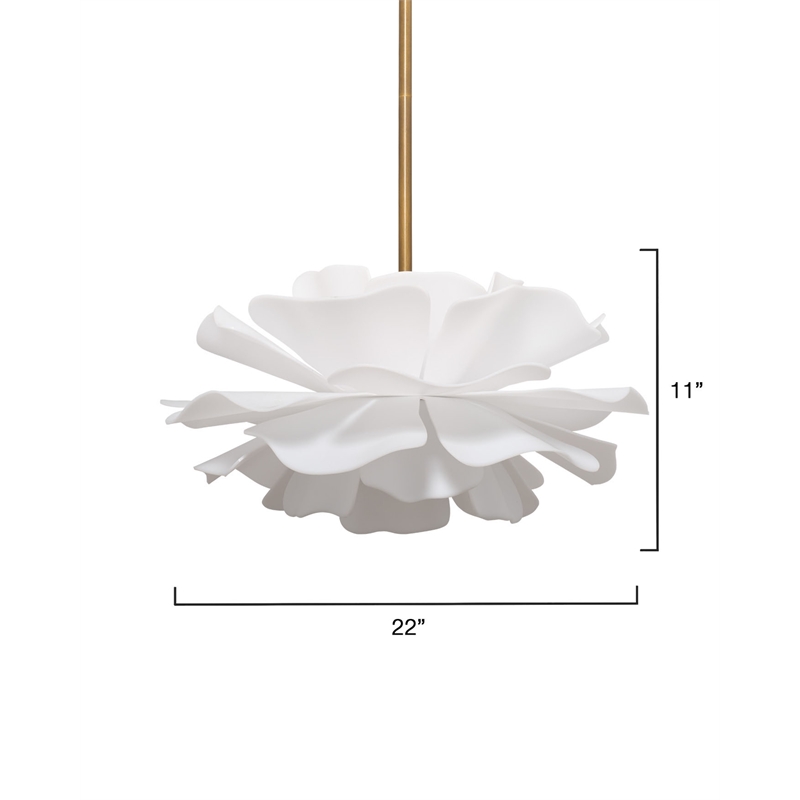 J&D Designs Co Zinnia 4-Light Acrylic Chandelier Small in White