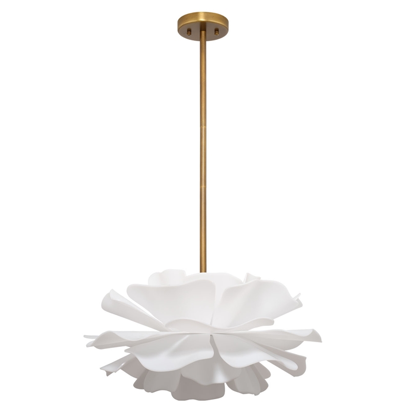 J&D Designs Co Zinnia 4-Light Acrylic Chandelier Small in White