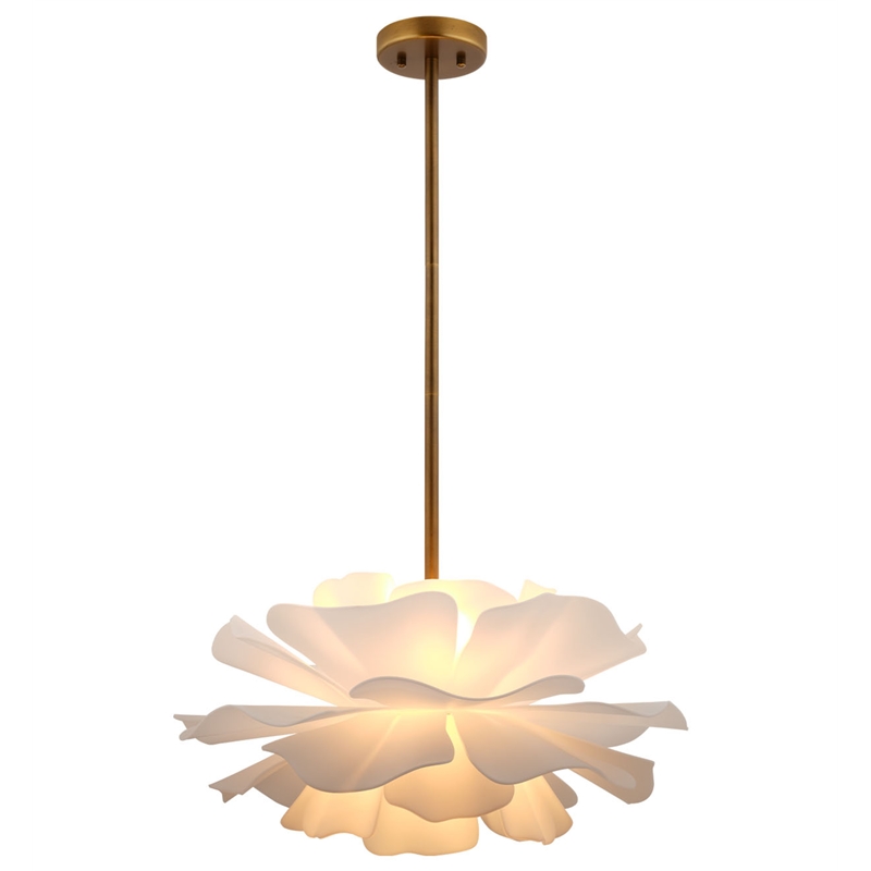 J&D Designs Co Zinnia 4-Light Acrylic Chandelier Small in White