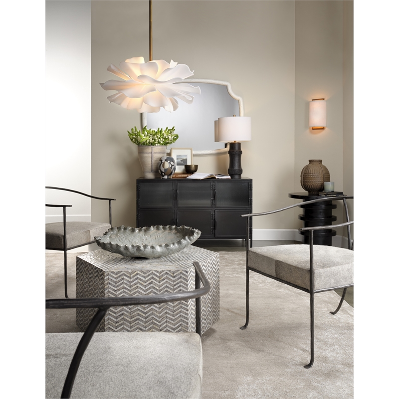 J&D Designs Co Zinnia 4-Light Acrylic Chandelier Small in White
