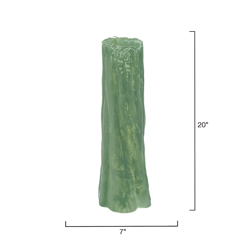 J&D Designs Co Sequoia Green Glass Decorative Vase Large in Green