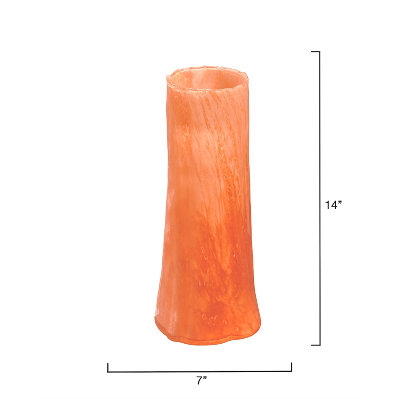 J&D Designs Co Sequoia Poppy Glass Decorative Vase Small in Orange