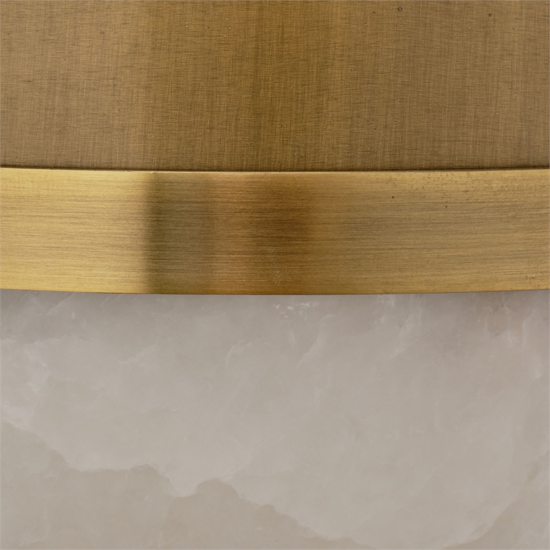 J&D Designs Co Remedy Alabaster 2-Light Wall Sconce in Antique Brass