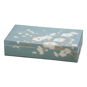 J&D Designs Co Bouquet Decorative Lacquered Paper Box in Blue