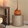 J&D Designs Co Marigold Engineered Wood and Mother of Pearl Side Table in Pink