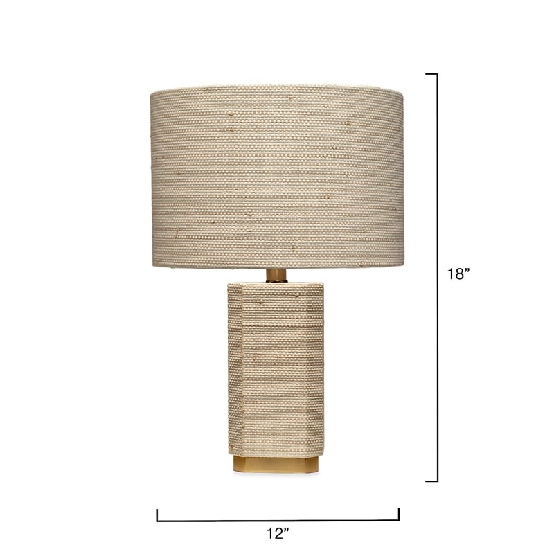 J&D Designs Co Haisley Rattan Raffia Table Lamp with Raffia Shade in Natural