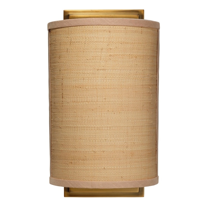 J&D Designs Co Riley Raffia Wicker / Rattan 1-Light Wall Sconce in Natural