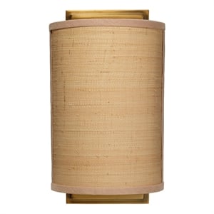 J&D Designs Co Riley Raffia Wicker / Rattan 1-Light Wall Sconce in Natural