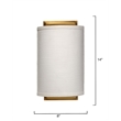 J&D Designs Co Riley Linen Fabric 1-Light Wall Sconce in White