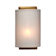 J&D Designs Co Riley Linen Fabric 1-Light Wall Sconce in White