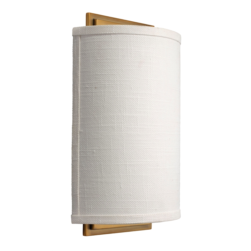 J&D Designs Co Riley Linen Fabric 1-Light Wall Sconce in White