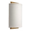 J&D Designs Co Riley Linen Fabric 1-Light Wall Sconce in White