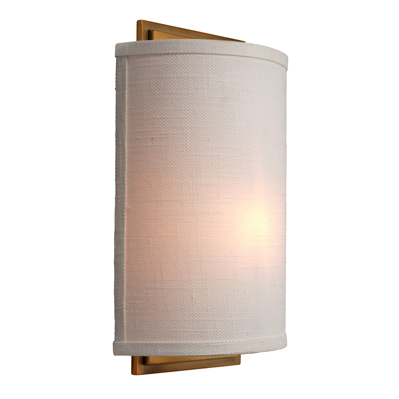 J&D Designs Co Riley Linen Fabric 1-Light Wall Sconce in White