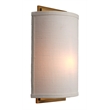 J&D Designs Co Riley Linen Fabric 1-Light Wall Sconce in White
