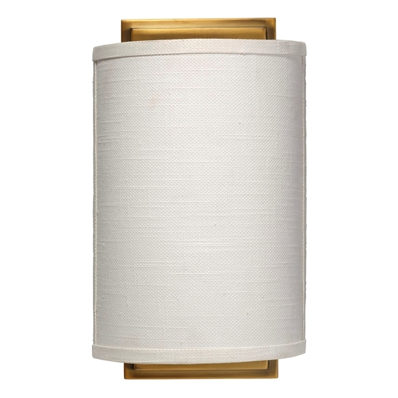 J&D Designs Co Riley Linen Fabric 1-Light Wall Sconce in White