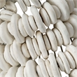 J&D Designs Co Amoeba Wood Beaded Wall Mirror in White