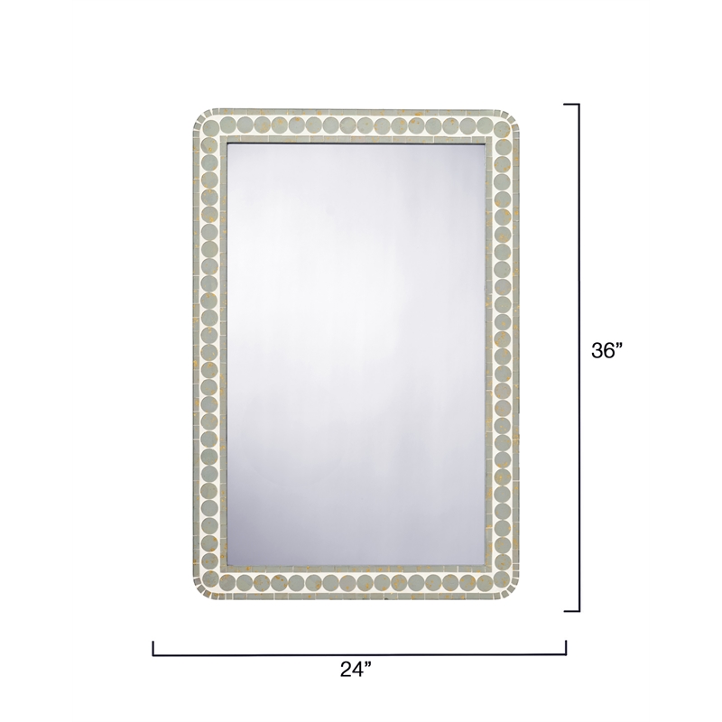 Jamie Young Co Penny Wood Rectangle Wall Mirror in Green