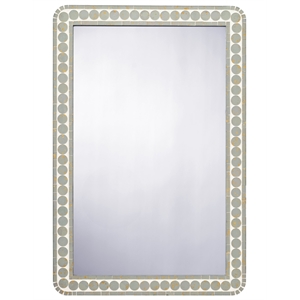 Jamie Young Co Penny Wood Rectangle Wall Mirror in Green