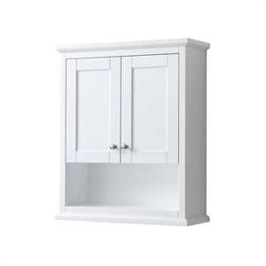 Wyndham Collection Avery 25&quot Wall-Mounted Wood Bathroom Storage Cabinet in White