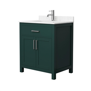 Wyndham Collection Beckett 30&quot Wood Single Bathroom Vanity in Green/Nickel
