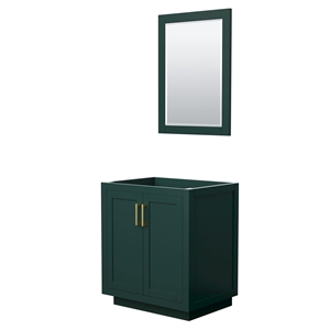 Wyndham Collection Miranda 30&quot No Sink Wood Single Bathroom Vanity in Green/Gold