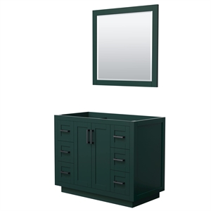 Wyndham Collection Miranda 42&quot Wood Single Bathroom Vanity in Green/Black Trim
