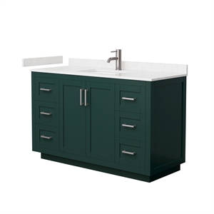 Wyndham Collection Miranda 54&quot Metal&Wood Single Bathroom Vanity in Green/Nickel