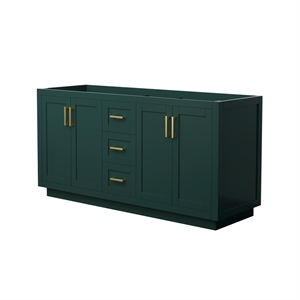Wyndham Collection Miranda 66&quot No-Sink Wood Double Bathroom Vanity in Green/Gold