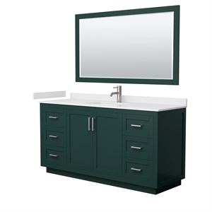 Wyndham Collection Miranda 66&quot Wood Single Bathroom Vanity in Green/Nickel