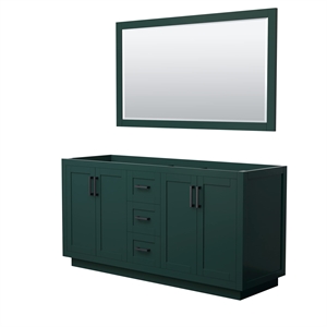 Wyndham Collection Miranda 66&quot Plywood Double Bathroom Vanity in Green/Black