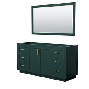 Wyndham Collection Miranda 66&quot No Sink Wood Single Bathroom Vanity in Green/Gold
