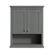 Wyndham Collection Deborah Wood Bathroom Wall-Mounted Storage Cabinet in Gray
