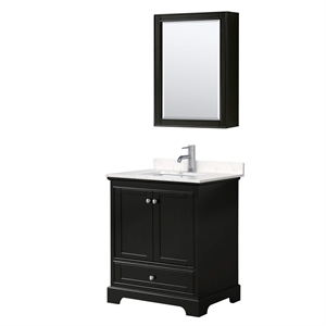 Wyndham Collection Deborah 30&quot Cabinet Wood Single Bathroom Vanity in Espresso