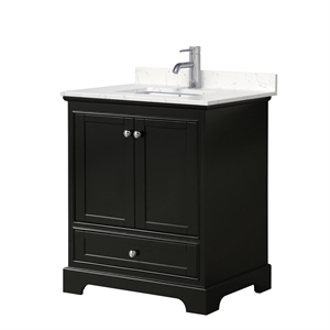 Wyndham Collection Deborah 30&quot No Mirror Wood Single Bathroom Vanity in Espresso