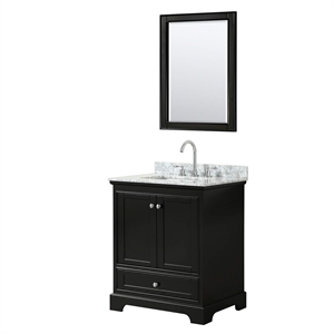 Wyndham Collection Deborah 30&quot Metal Single Bathroom Vanity in Espresso/Chrome