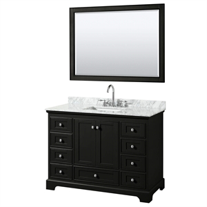 Wyndham Collection Deborah 48&quot Metal Single Bathroom Vanity in Espresso/White
