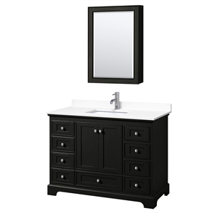 Wyndham Collection Deborah 48&quot Wood Single Bathroom Vanity in Espresso/Chrome
