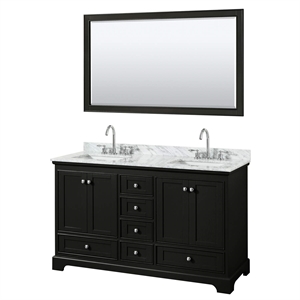 Wyndham Collection Deborah 60&quot Metal Double Bathroom Vanity in Dark Espresso