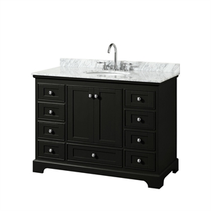Wyndham Collection Deborah 48&quot Metal Single Bathroom Vanity in Dark Espresso