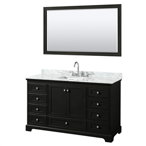 Wyndham Collection Deborah 60&quot Metal Single Bathroom Vanity in White/Espresso