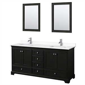 Wyndham Collection Deborah 72&quot Wood Double Bathroom Vanity in Espresso/Chrome