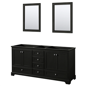 Wyndham Collection Deborah 72&quot Metal Double Bathroom Vanity in Espresso/Chrome