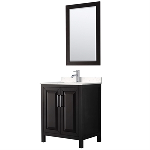 Wyndham Collection Daria 30&quot Light-Vein Wood Single Bathroom Vanity in Espresso
