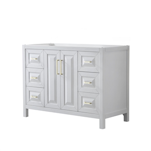 Wyndham Collection Daria 48&quot Wood Single Bathroom Vanity in White/Brushed Gold