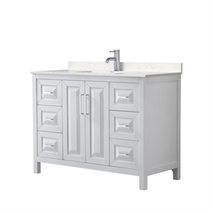 Wyndham Collection Daria 48&quot No Mirror Wood Single Bathroom Vanity in White