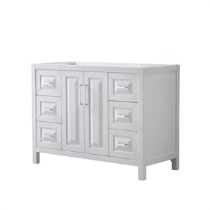 Wyndham Collection Daria 48&quot No Sink Wood Single Bathroom Vanity in Chrome/White