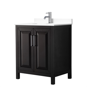 Wyndham Collection Daria 30&quot Wood Single Bathroom Vanity in Dark Espresso/Chrome