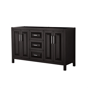 Wyndham Collection Daria 60&quot Metal & Wood Double Bathroom Vanity in Espresso