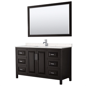 Wyndham Collection Daria 60&quot Light-Vein Wood Single Bathroom Vanity in Espresso