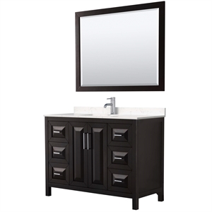 Wyndham Collection Daria 48&quot Light-Vein Wood Single Bathroom Vanity in Espresso